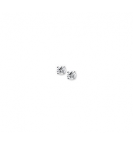 Zilver RH oorknop met zirconia 4 mm. - 3160289
