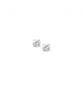 Zilver RH oorknop met zirconia 6 mm - 3160291