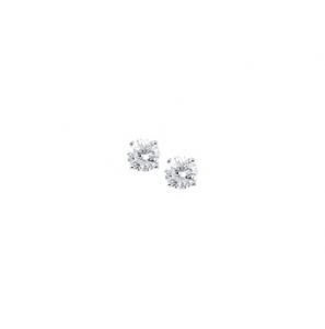 Zilver RH oorknop met zirconia 6 mm - 3160291