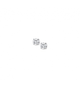 Zilveren oorknop RH met zirconia 5 mm. - 3160290