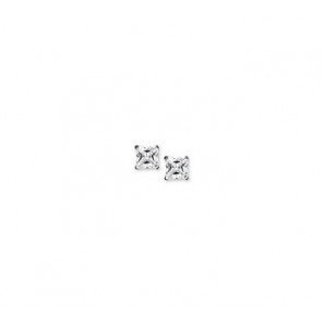 Zilveren oorknop RH met zirconia 4 mm vierkant - 3160292