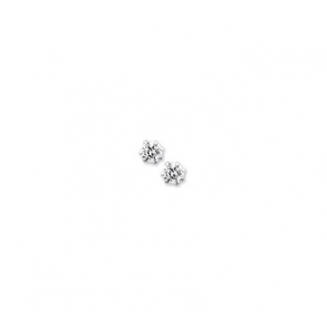 Zilveren oorknop RH met zirconia 4,5 mm rond. - 3160298