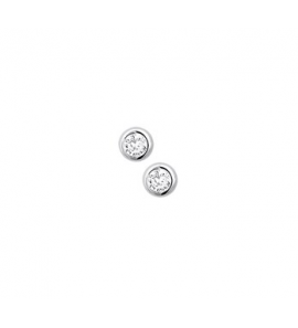 Zilveren oorknop RH met zirconia 5 mm rond - 3160303