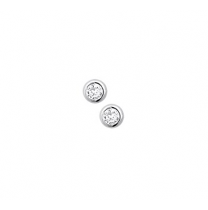 Zilveren oorknop RH met zirconia 5 mm rond - 3160303
