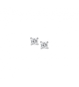 Zilver RH oorknop met zirconia 5 mm vierkant - 3160293