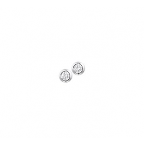 Zilveren oorknop RH met zirconia 4 mm rond - 3160301