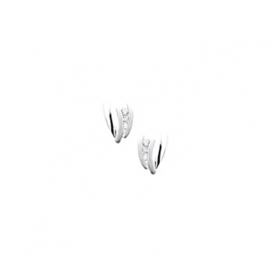 Zilveren oorknop RH mat/glans fantasie met zirconia - 3160316