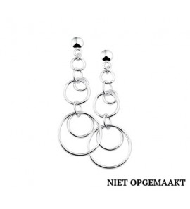 Zilveren oorhanger RH diverse rondjes - 3160326