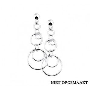 Zilveren oorhanger RH diverse rondjes - 3160326