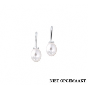 Zilveren oorhanger RH met zoetwaterparel - 3160344