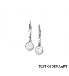 Zilveren oorhanger RH met zirconia - 3160351