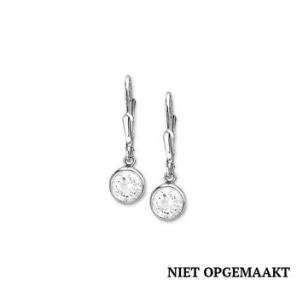 Zilveren oorhanger RH met zirconia - 3160351