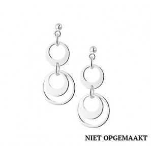 Zilveren oorhanger RH diverse rondjes - 3160327
