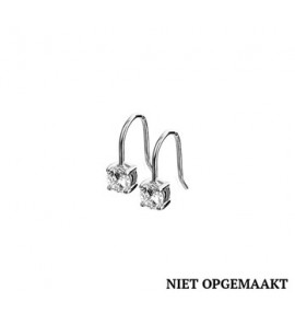 Zilveren oorhanger RH met zirconia - 3160343