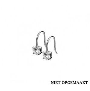 Zilveren oorhanger RH met zirconia - 3160343