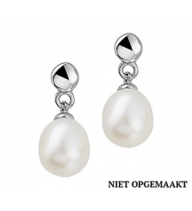 Zilveren oorknop RH met hanger zoetwaterparel - 3160348