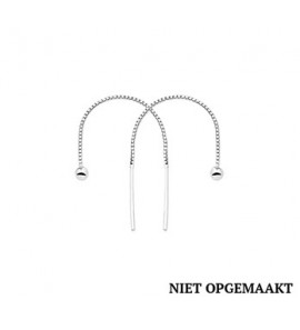 Zilveren doortrekoorbellen RH bolletje - 3160356
