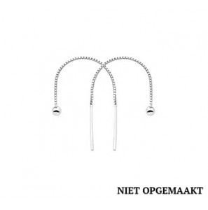 Zilveren doortrekoorbellen RH bolletje - 3160356