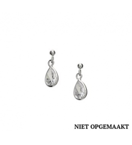 Zilveren oorknop RH met hanger zirconia druppel - 3160347