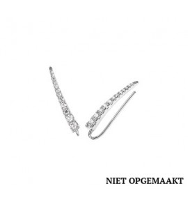 Zilveren oorschuiven RH met zirconia - 3160362