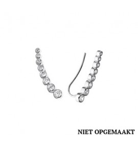 Zilveren oorschuiven RH met zirconia - 3160363