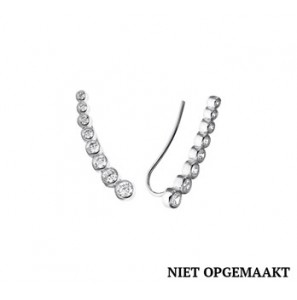 Zilveren oorschuiven RH met zirconia - 3160363