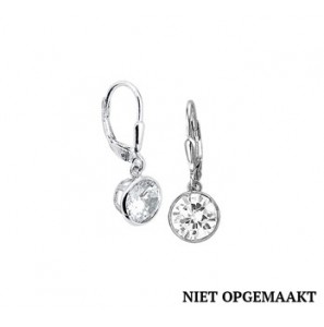 Zilveren oorhanger RH met zirconia - 3160352
