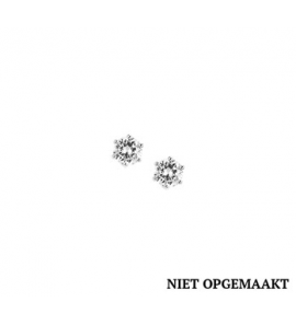 Zilveren oorknop RH met zirconia 6 mm - 3160629