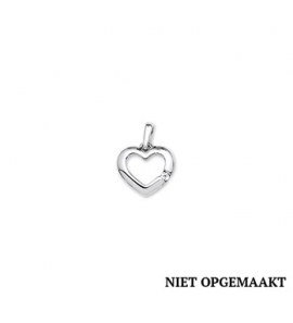 Zilveren hanger RH open hartje met zirconia - 3160472