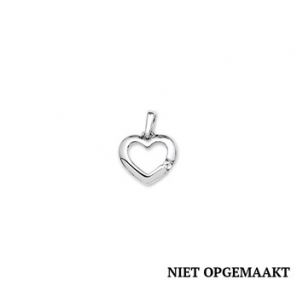 Zilveren hanger RH open hartje met zirconia - 3160472