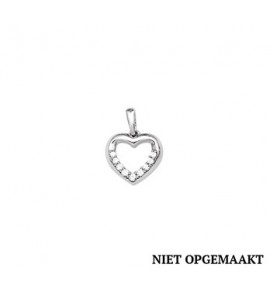 Zilveren hanger RH open hartje met zirconia's - 3160473