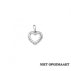 Zilveren hanger RH open hartje met zirconia's - 3160473