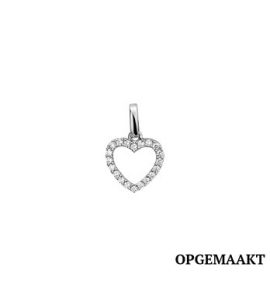 Zilveren hanger RH open hartje met zirconia's - 3160474