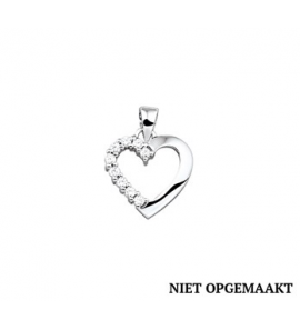 Zilveren hanger RH hartje met zirconia&#39;s - 3160477