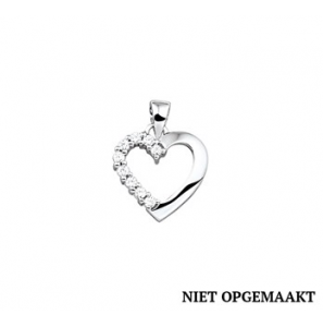 Zilveren hanger RH hartje met zirconia&#39;s - 3160477