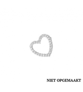 Zilveren hanger RH open hart met zirconia's - 3160478