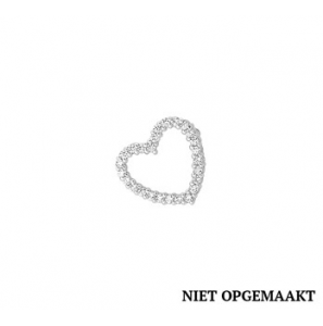 Zilveren hanger RH open hart met zirconia's - 3160478