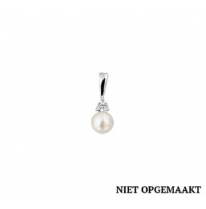 Zilveren hanger RH met zoeterwaterparel en zirconia - 3160484