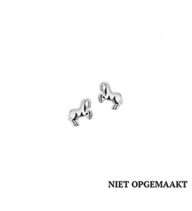 Zilveren oorknop kind RH paard - 3160486