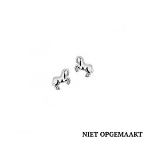 Zilveren oorknop kind RH paard - 3160486