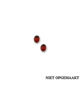 Zilveren oorknop kind RH lieveheersbeestje - 3160491