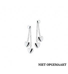 Zilveren oorknop/hang kind RH hartjes - 3160510