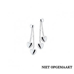 Zilveren oorknop/hang kind RH hartjes - 3160510