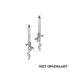 Zilveren oorknop/hang kind RH paardjes - 3160512