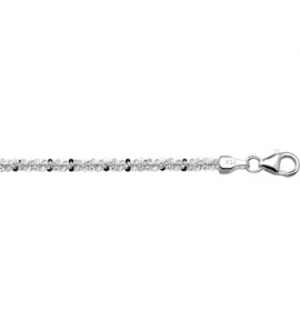 Zilveren collier gevlochten 3 mm RH 45 cm - 3160518