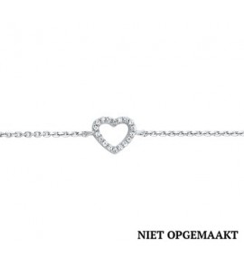 Zilveren armband anker RH met hartje/zirconia 15,5-18 cm - 3160531