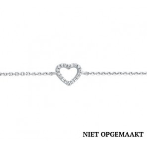Zilveren armband anker RH met hartje/zirconia 15,5-18 cm - 3160531