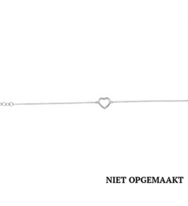 Zilveren armband anker RH met open hartje 15,5-18 cm - 3160533