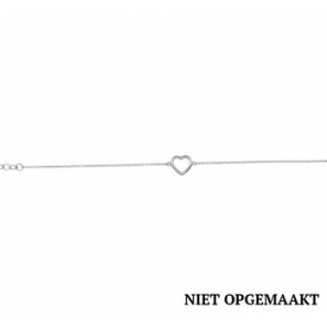 Zilveren armband anker RH met open hartje 15,5-18 cm - 3160533