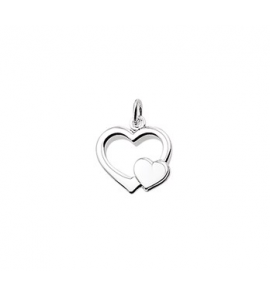 Zilveren hanger RH open hart + klein hartje - 3160680